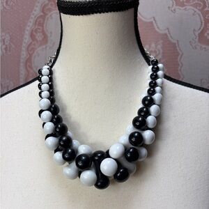 Black & White Statement Bead Necklace
